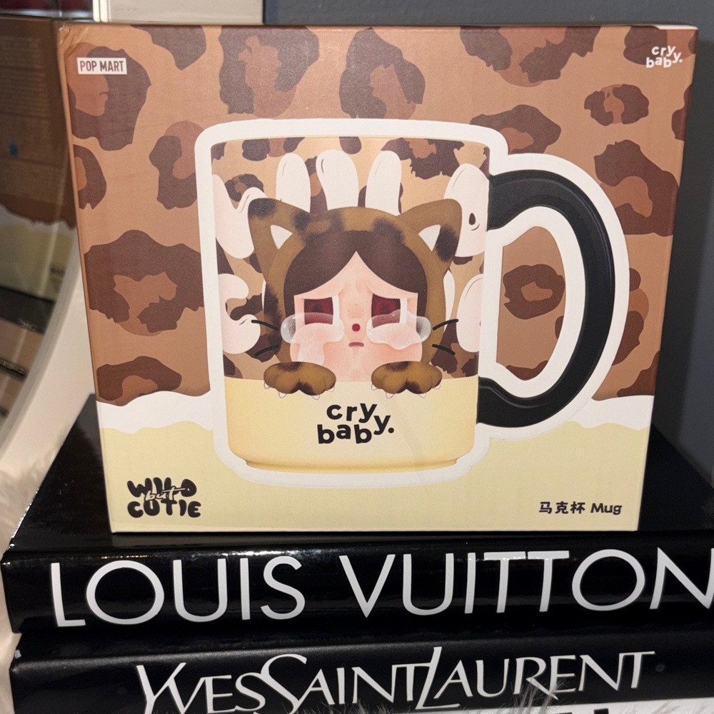 Cry Baby Ceramic Mug - Brown & Cream Leopard Print